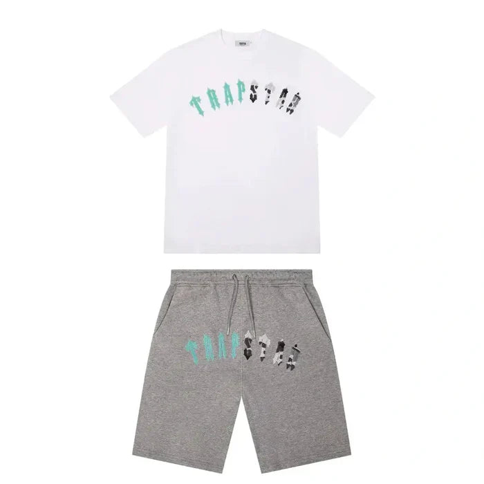 Trapstar Irongate Arch Short Set Grey/Sea Blue