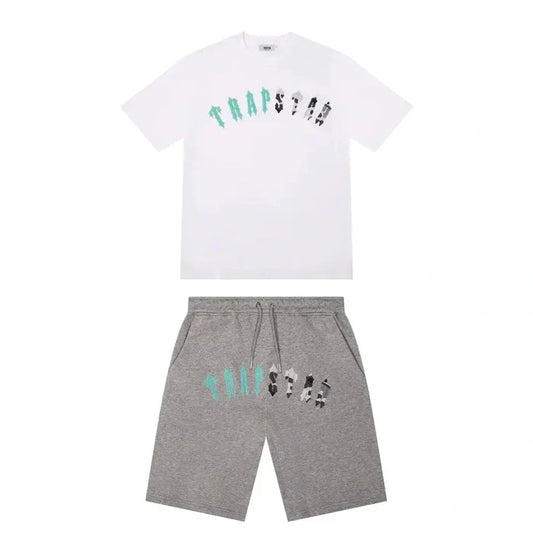 Trapstar Irongate Arch Short Set Grey/Sea Blue