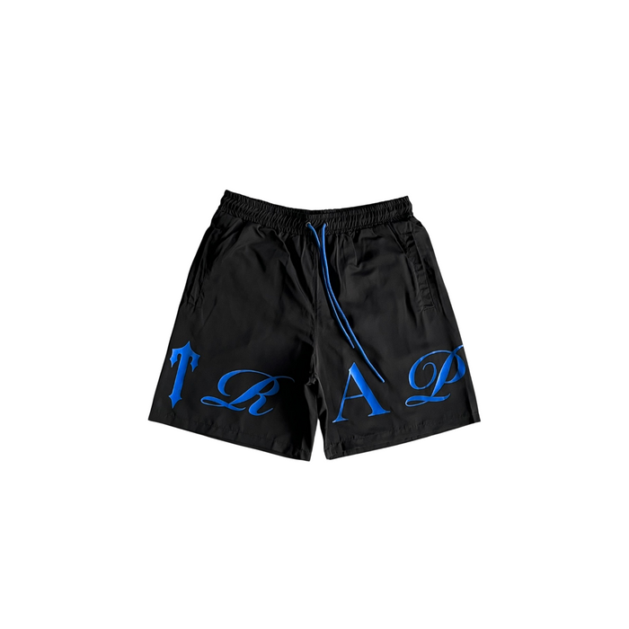 Trapstar Script Swimming Short Black/Dazzling Blue