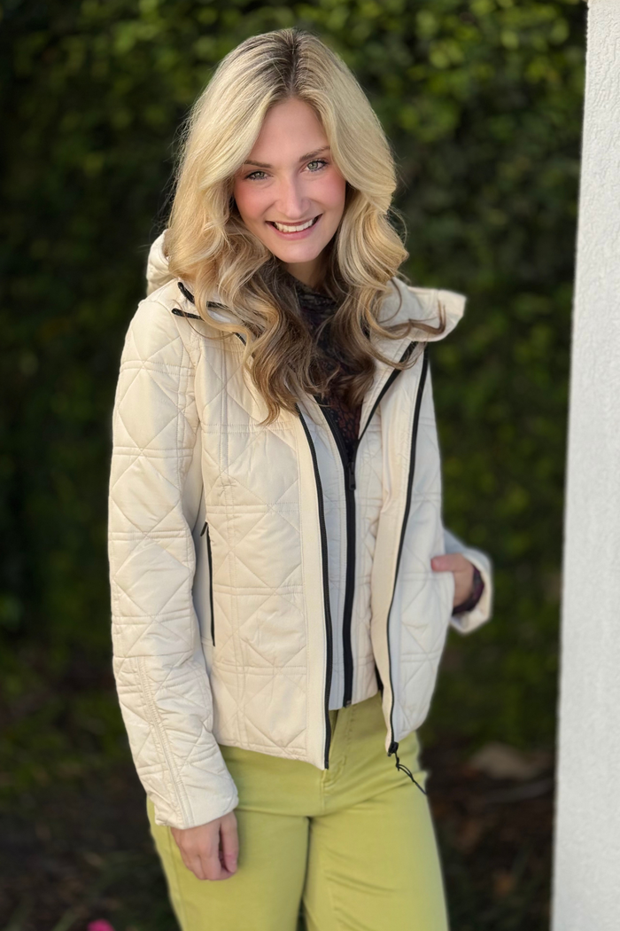 Tribal Water Repellent Textured Jacket – Moonstone
