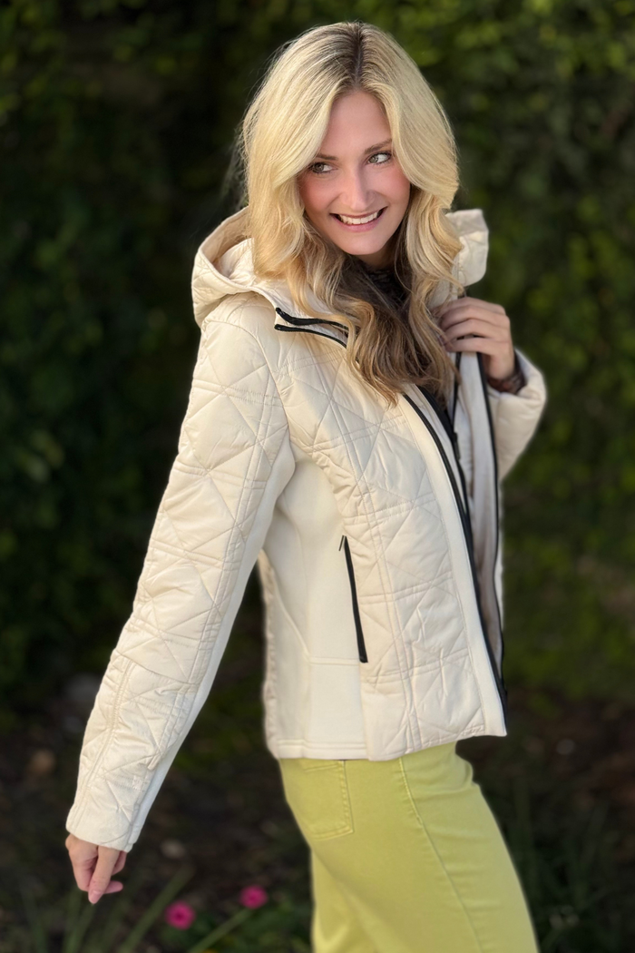 Tribal Water Repellent Textured Jacket – Moonstone
