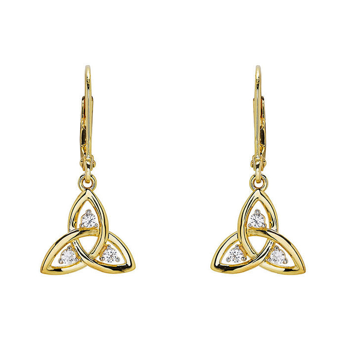 Trinity Knot White Sapphire Drop Earrings
