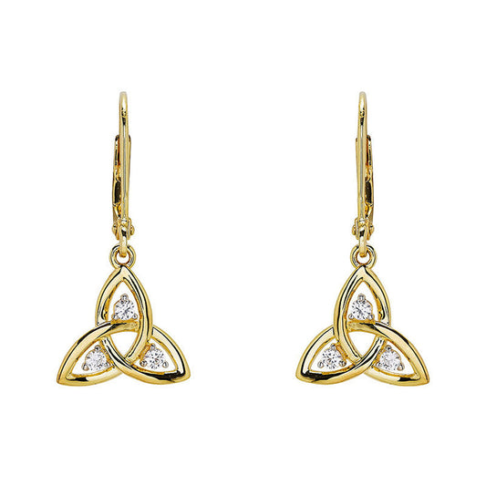Trinity Knot White Sapphire Drop Earrings