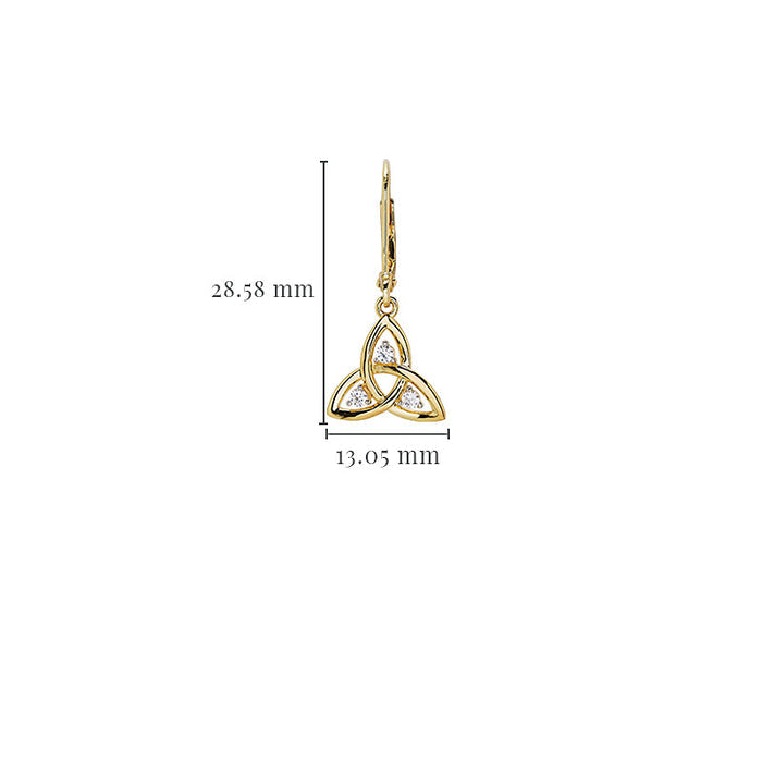 Trinity Knot White Sapphire Drop Earrings