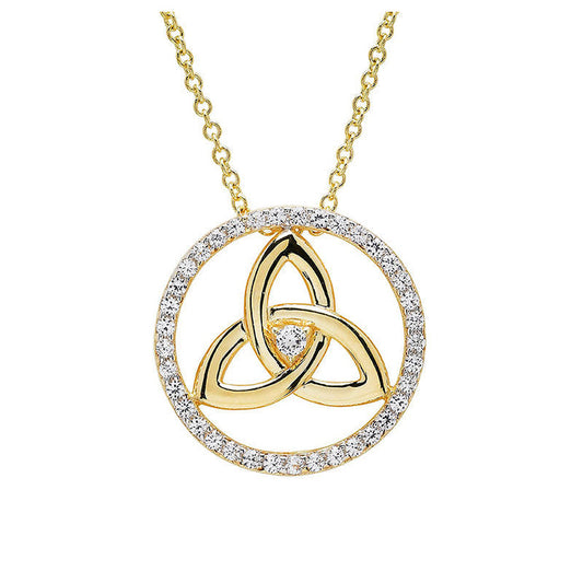 Trinity Knot White Sapphire Necklace