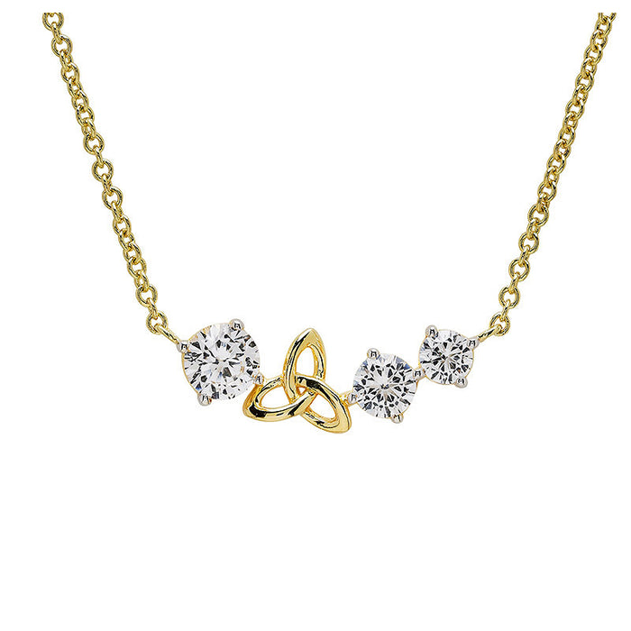 Trinity Knot White Sapphire Necklace