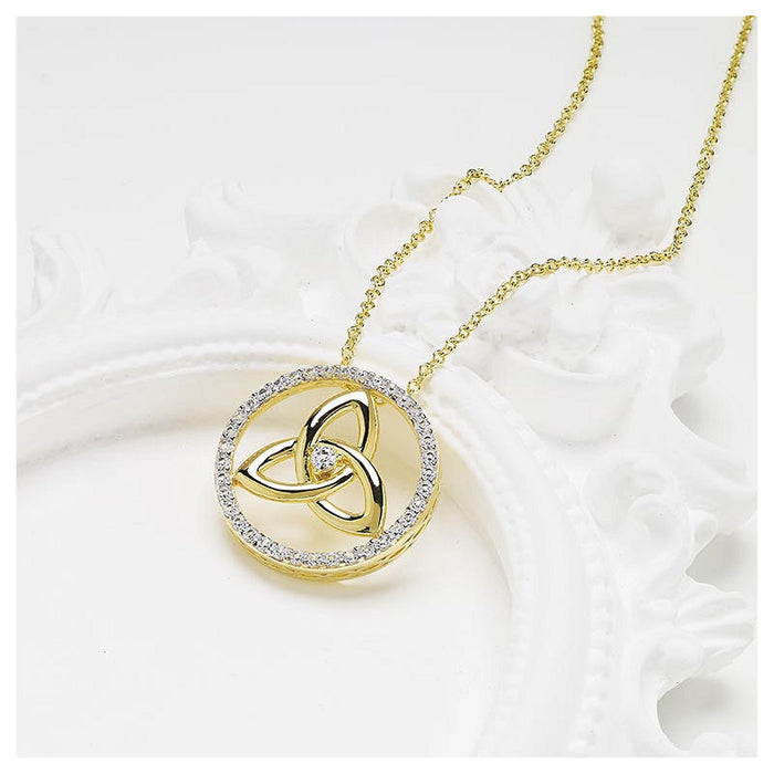 Trinity Knot White Sapphire Necklace