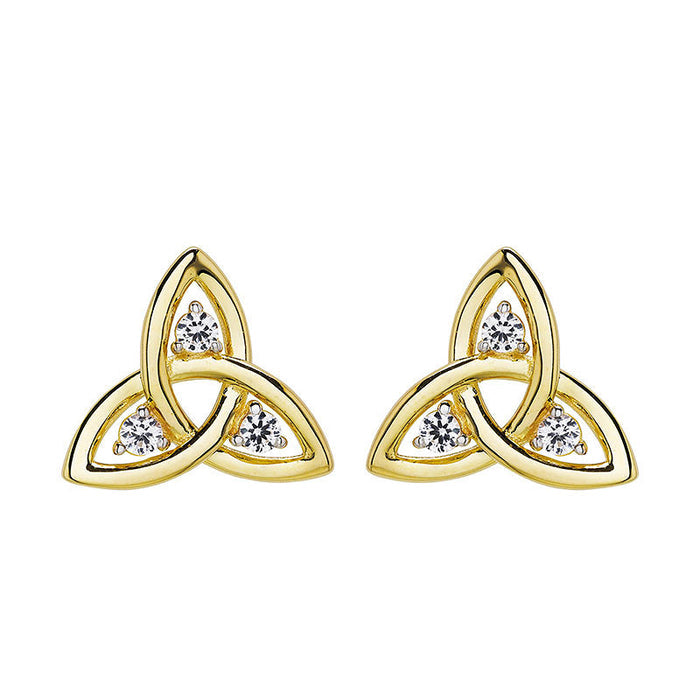 Trinity Knot White Sapphire Stud Earrings