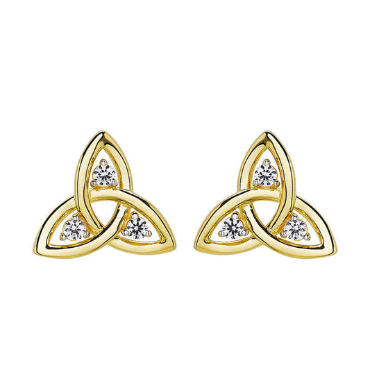 Trinity Knot White Sapphire Stud Earrings