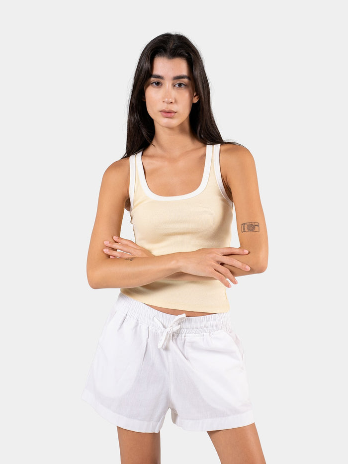 TWO TONE TANK TOP YELLOW X WHITE 5