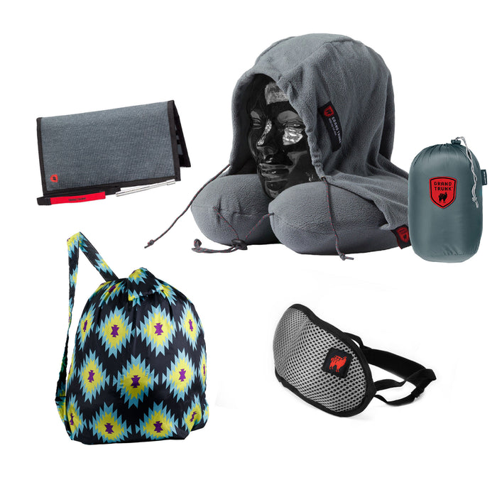 Ultimate Travel Bundle: Hooded Travel Pillow, Bindle & More