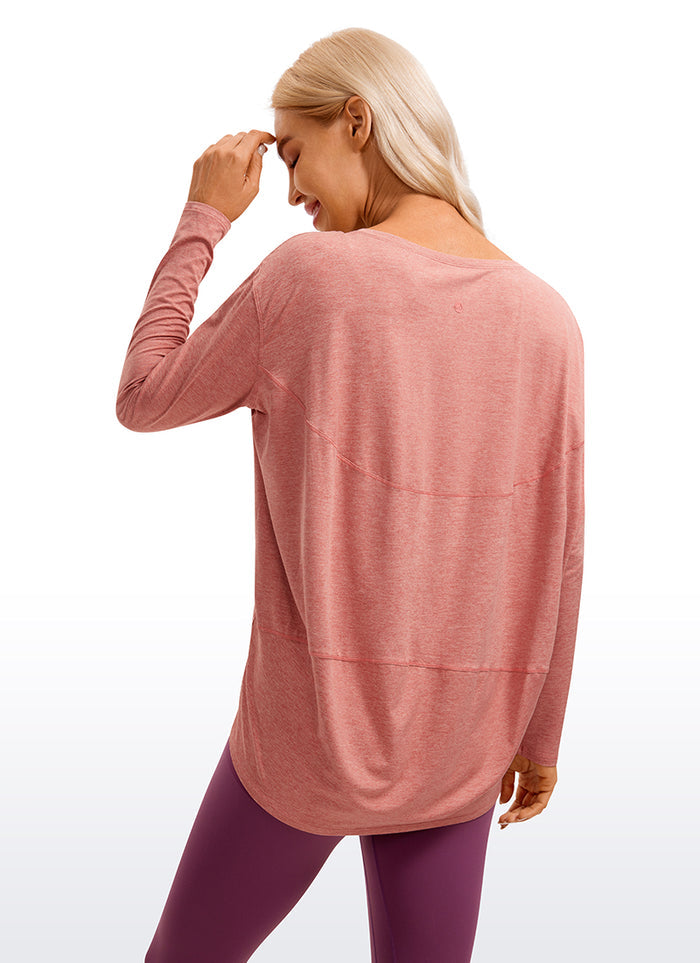 CRZ YOGA Women UPF 50+ Run Lightweight Loose Fit Long Sleeves Palermo Pink
