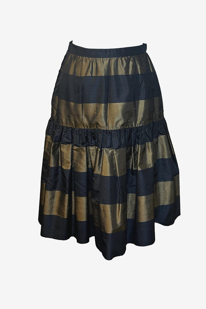 Valentino Boutique Silk Stripe Taffeta Skirt image 0