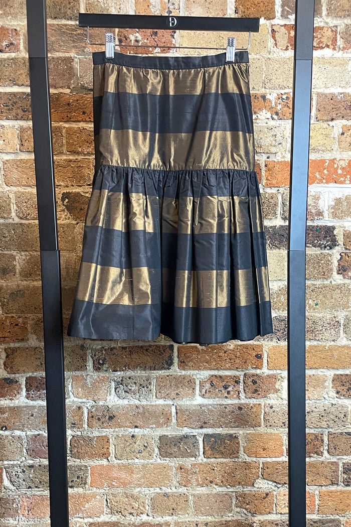 Valentino Boutique Silk Stripe Taffeta Skirt image 4