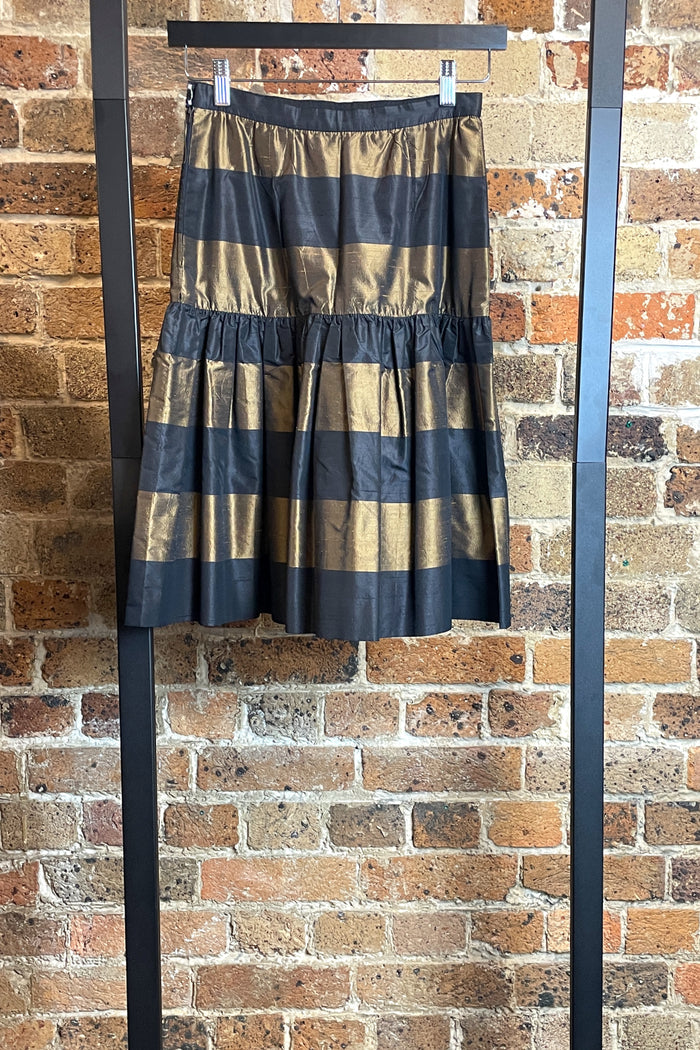 Valentino Boutique Silk Stripe Taffeta Skirt image 5