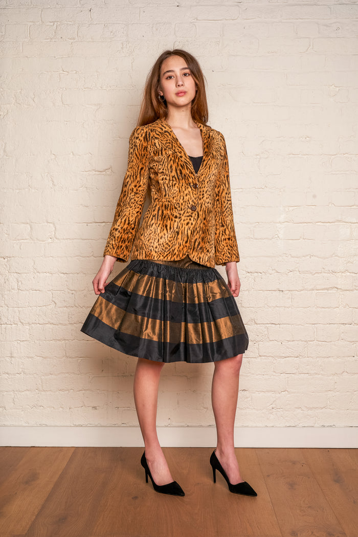 Valentino Boutique Silk Stripe Taffeta Skirt image 6