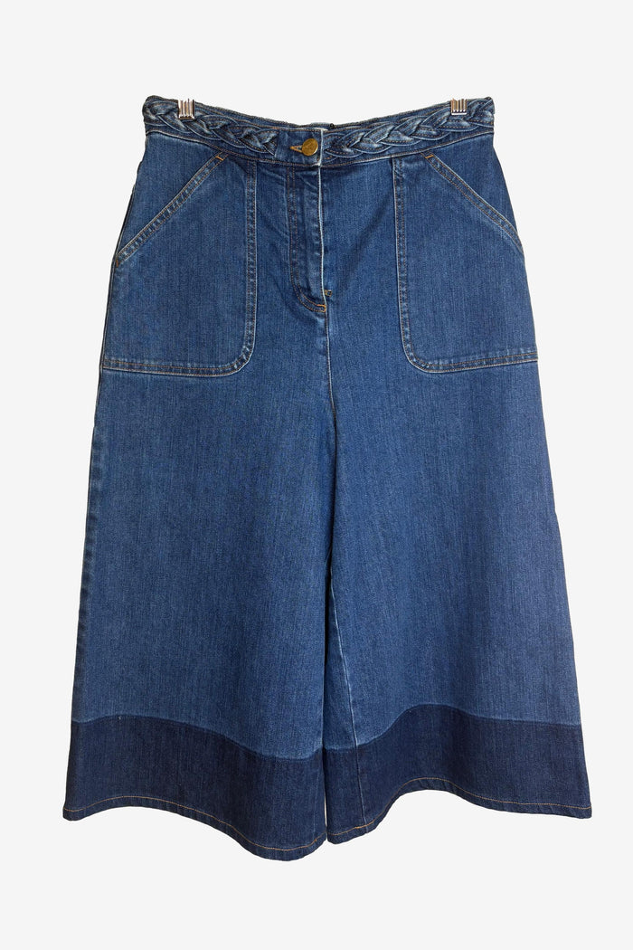 Valentino Denim Two-Tone Culottes
