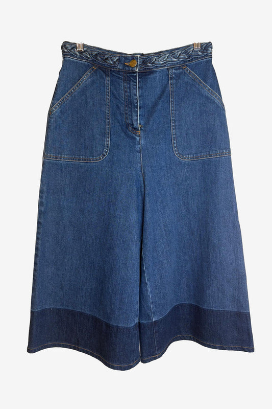 Valentino Denim Two-Tone Culottes
