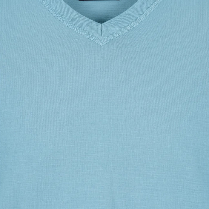 VICTOR MERINO V-NECK TEE - TEAL