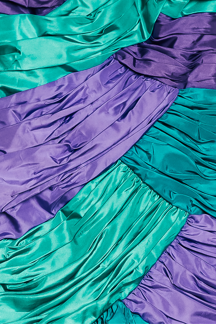 Vintage 1980's Oblique Australia Strapless Ruched Cocktail Dress image 2