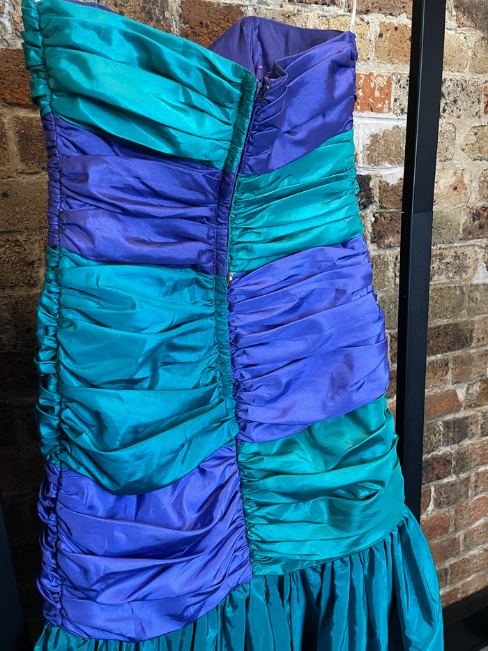 Vintage 1980's Oblique Australia Strapless Ruched Cocktail Dress image 3