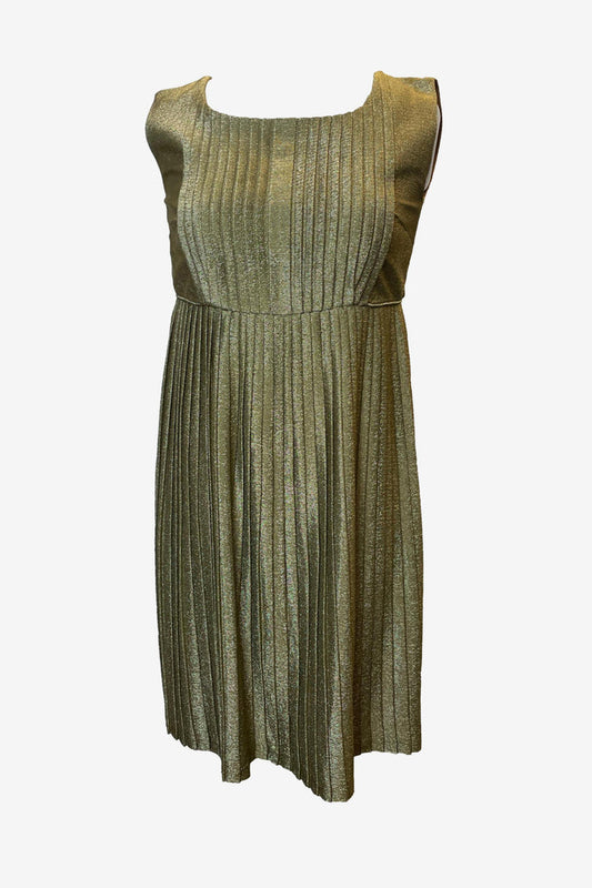 Vintage Alice Edwards Gold Pleated Dress