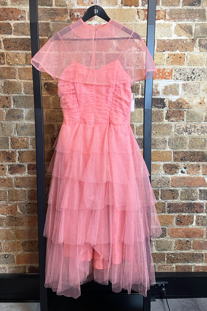 Vintage Apricot Tulle Cocktail Gown image 1