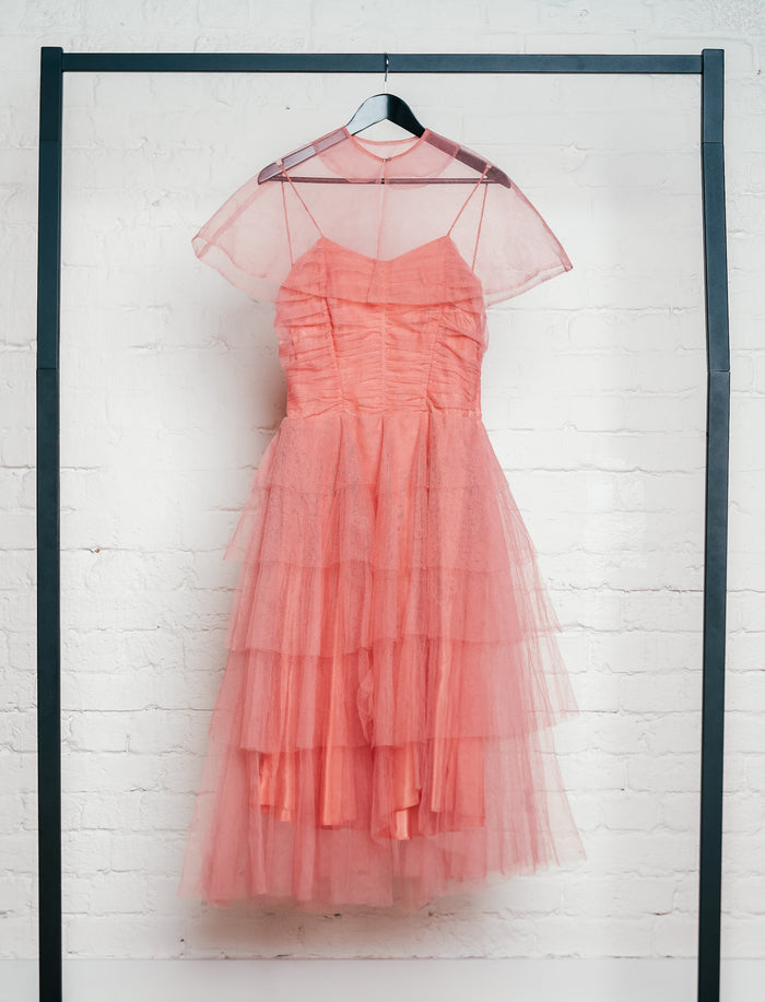 Vintage Apricot Tulle Cocktail Gown image 3