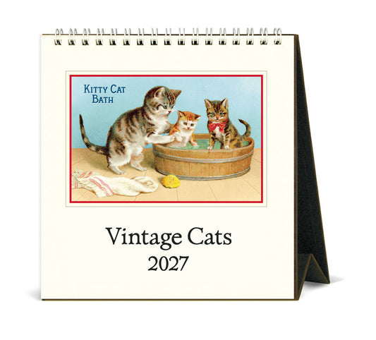 Vintage Cats 2027 Desk Calendar
