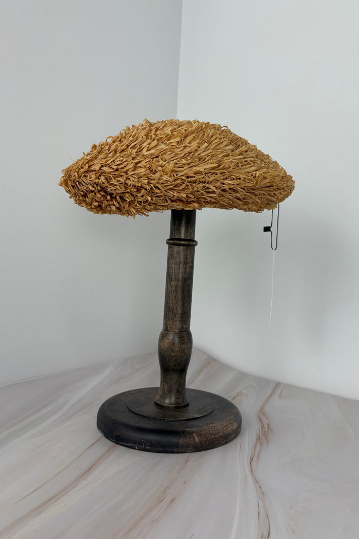 Vintage Raffia Straw Beret