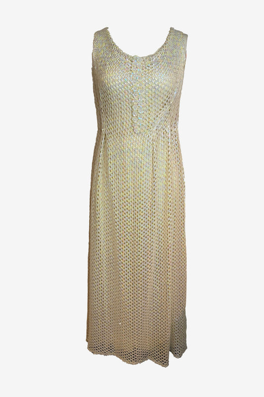 Vintage V Neck Sequin Maxi Dress image 0