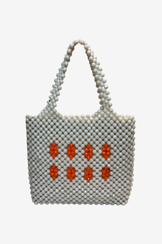 Vintage White Beaded Bag image 0
