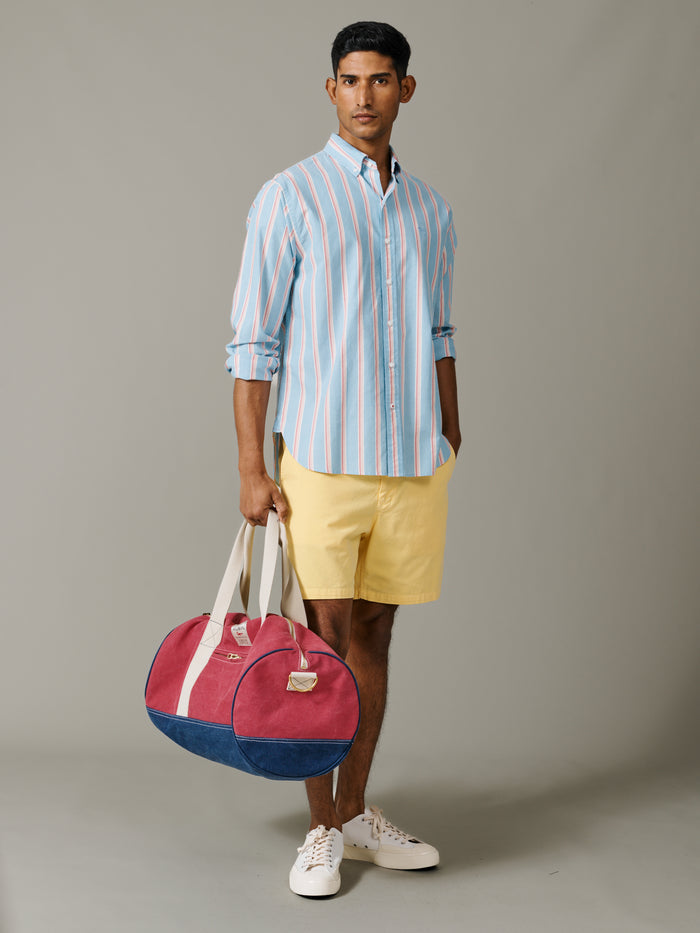 Aubin Blue Stipe Walesby Lightweight Relaxed Oxford Shirt | Oxford Shirt