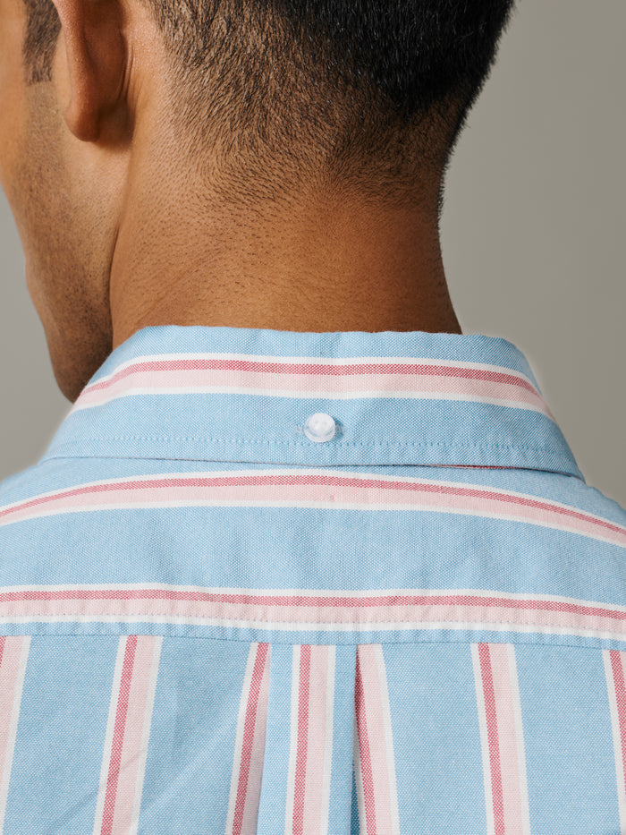 Aubin Blue Stipe Walesby Lightweight Relaxed Oxford Shirt | Oxford Shirt
