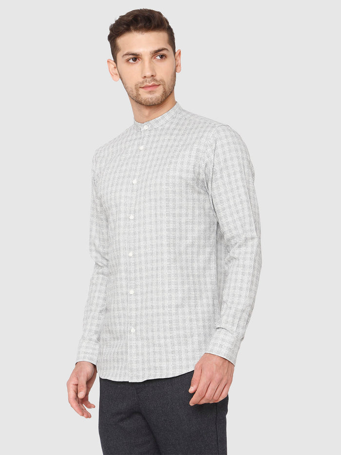 White Check Full Sleeves Shirt