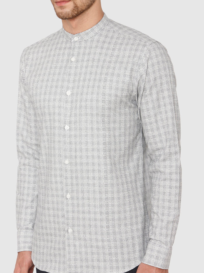White Check Full Sleeves Shirt