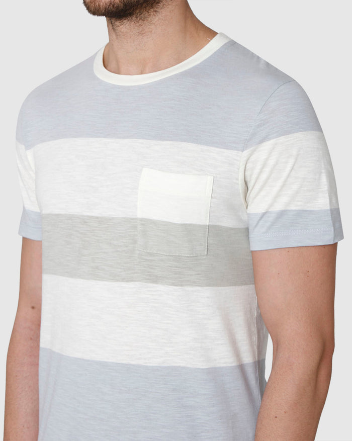 White Colourblocked Crew Neck T-Shirt
