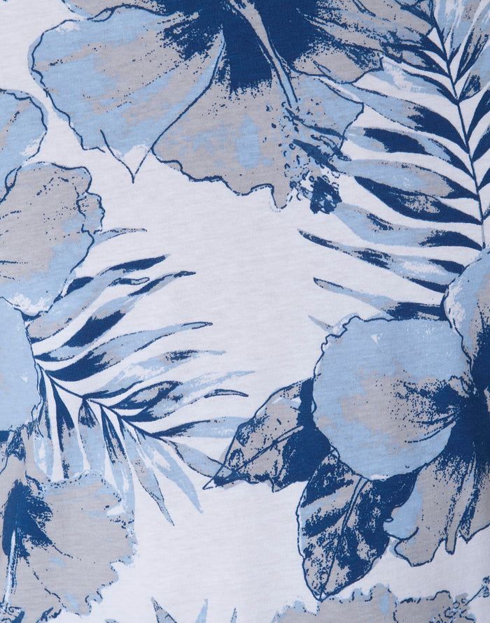 White Floral Print Crew Neck T-Shirt