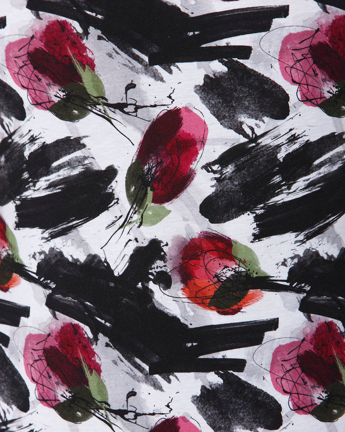 White Floral Print Crew Neck T-Shirt