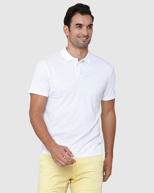 White Polo Neck T-Shirt