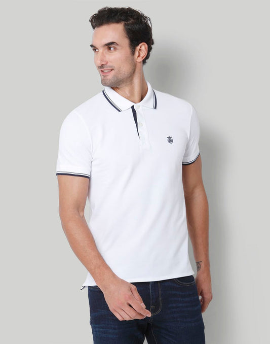 White Polo Neck T-Shirt
