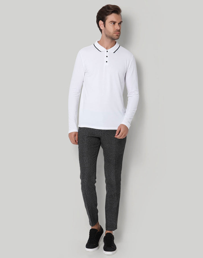 White Polo Neck T-Shirt