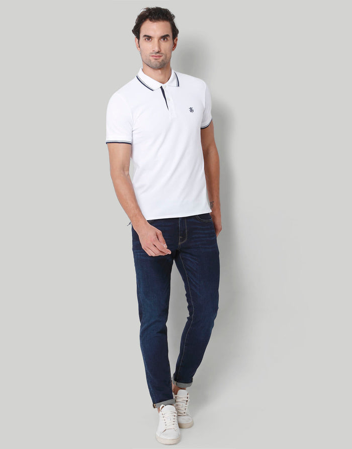 White Polo Neck T-Shirt