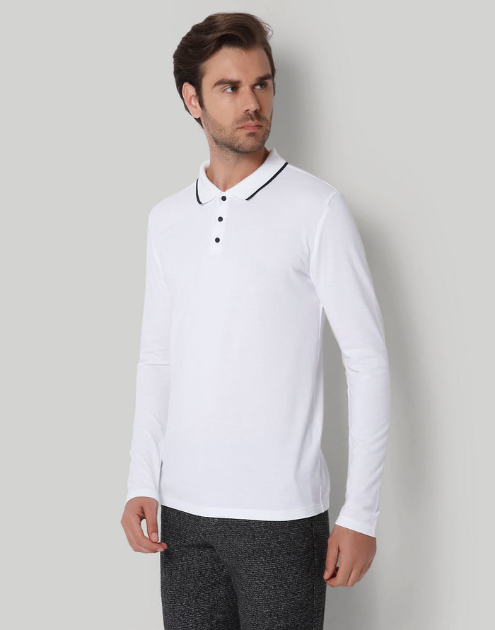 White Polo Neck T-Shirt