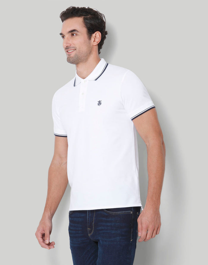 White Polo Neck T-Shirt