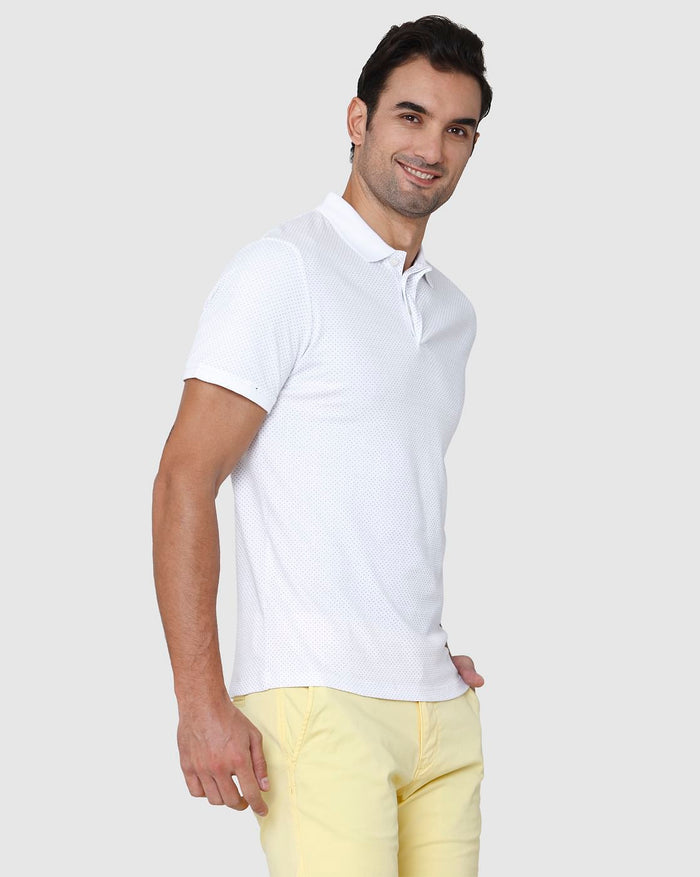White Polo Neck T-Shirt