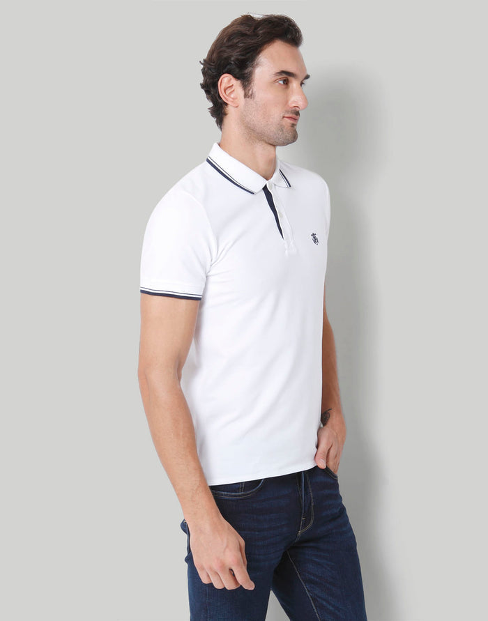 White Polo Neck T-Shirt