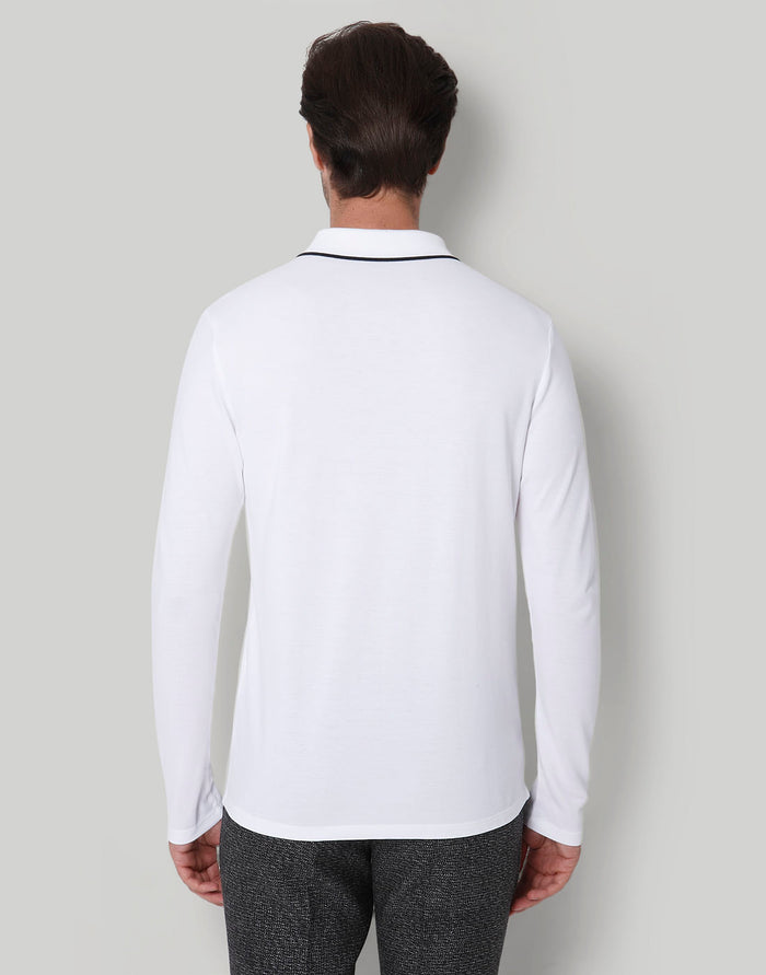 White Polo Neck T-Shirt