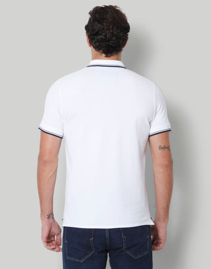 White Polo Neck T-Shirt