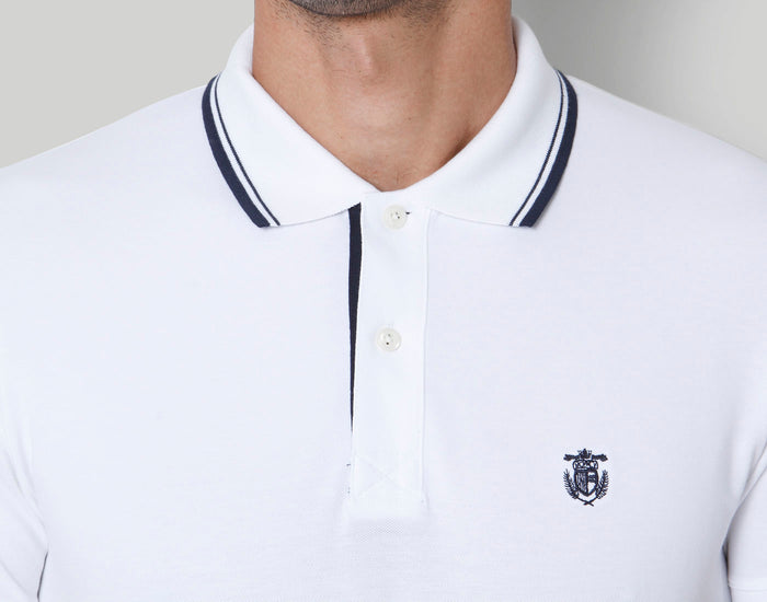 White Polo Neck T-Shirt